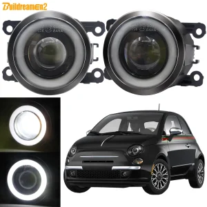 2 pezzi 30W fendinebbia per auto con Angel Eye DRL 3000LM H11 LED fendinebbia per Fiat 500 2012 2013 2014 2015 (non adatto per Abarth)