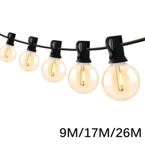 Luci a corda per esterni LED G40 Dimmerabile Ghirlanda per feste Lampadine a globo Lampada a corda per strada Patio Giardino Cortile Decorazione da campeggio