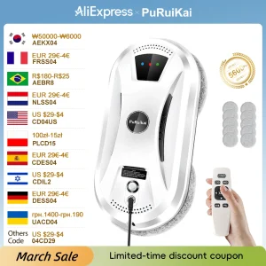 PuRuiKai Robot per la pulizia delle finestre domestico Aspirapolvere per vetri per finestre intelligente Macchina per la pulizia