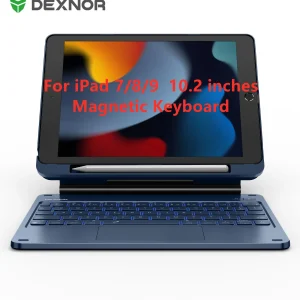 Custodia per tastiera magnetica DEXNOR per iPad 7th 8th 9th Generation supporto a sbalzo galleggiante da 10.2 pollici tastiera Bluetooth Wireless