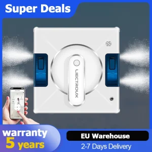 (Codice:EUEU03) Robot Lavavetri Liectroux YW509, Spruzzo d’Acqua a 4 Vie, Robot Pulisci Finestre per Pavimenti in Vetro,Memoria Intelligente, Potente Aspirazione a Vuoto, Sensore Laser, Robot per la