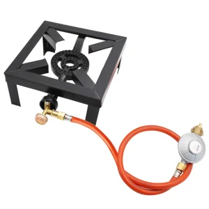 8KW Gas anello di ebollizione bruciatore in ghisa grande fornello a gpl fornello da esterno telaio in ferro fornello portatile per il controllo del fuoco