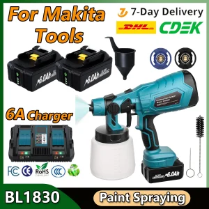 Modelli di spruzzo multipli spruzzatore di vernice a batteria strumenti di spruzzatura di vernice per batteria Makita BL1830 BL1840 BL1850 BL1860 ampia gamma