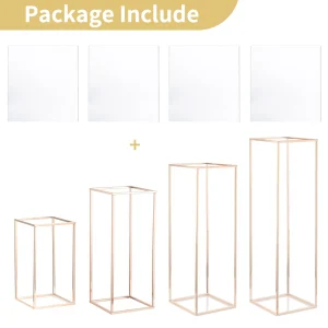 Supporti per piante in metallo per la decorazione della festa nuziale, supporto per fiori in piombo stradale per decorazioni natalizie, decorazioni per palcoscenici a T, 4 pezzi/set