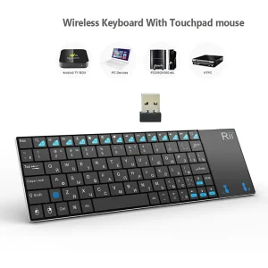 RII Mini k12 + Mini tastiera tastiera russa/spagnola/inglese Wireless con Touchpad per Windows, Android TV BOX