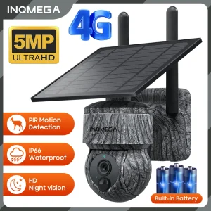 Telecamera di sicurezza solare 5MP 4G Wireless Outdoor WiFi rilevamento umano/animale conversazione a 2 vie IP66 telecamera impermeabile per la fauna selvatica