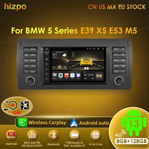 Hizpo Android 13 7 pollici sistema intelligente per auto radio stereo con schermo per BMW E53 serie 5 E39 M5 1995-2003 Carplay multimediale