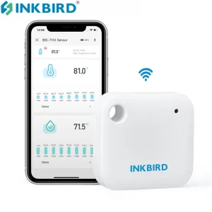 INKBIRD IBS-TH3 Termometro Igrometro WIFI, Sensore intelligente 2 in 1 per temperatura e umidità con allarme temperatura, memorizzazione cloud dati