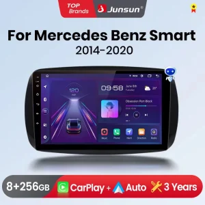 Junsun Wireless CarPlay Android Auto Autoradio Per Mercedes Benz Smart 453 Fortwo 2014-2020 GPS Multimediale 2 din Sistemi Stereo
