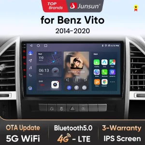 Junsun AI Wireless CarPlay per Apple Android Auto Car Radio per Mercedes Benz Vito W447 2014 2015-2020 Navi BT DSP RDS GPS FM