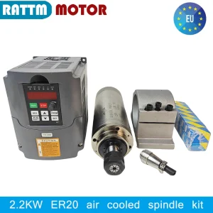 Kit di fresatura del router del motore del mandrino di raffreddamento raffreddato ad aria CNC da 2,2 kW ER20 + inverter HY HuanYang VFD