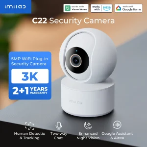 IMILAB Baby Monitor Telecamera di sicurezza interna con rilevamento AI Visione notturna Audio bidirezionale 360 °   PTZ Compatibile con l’app Xiaomi Home
