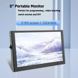 Monitor da 5 pollici HD(H)1024×600 mini IPS display LCD custodia in metallo, con ingresso Mini HD/TYPE-C, compatibile con PC, laptop Raspberry Pi