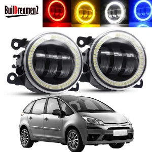 2 X Auto Angel Eye Gruppo fendinebbia 30W LED Nebbia Lampada di marcia diurna DRL H11 12V per Citroen C4 Picasso Grand Picasso 2006-2020