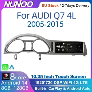 Android 14 8+128GB CarPlay per Audi Q7 4L 2005-2015 MMI 2G 3G GPS Lettore Multimediale per Auto Navigazione Autoradio Stereo DSP WIFI