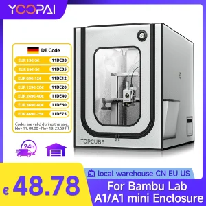 Custodia per stampante 3D YOOPAI per stampante Bambu lab A1/A1 mini 3D Copertura per casa con luce LED Temperatura costante Ignifuga grande