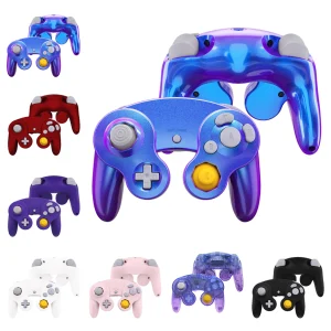 eXtremeRate Piastra frontale personalizzata per controller Nintendo GameCube, copertura guscio alloggiamento di ricambio con impugnatura con pulsanti