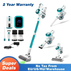 Aspirapolvere Portatile Senza Fili, 26000PA, Schermo Touch, Sensore Intelligente di Polvere, Controllo Automatico della Velocità per Pulizia di Casa, Letto e Tappeti