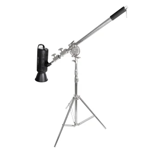 Kit braccio trasversale in acciaio inossidabile Supporto per luce braccio con borsa per pesi Accessori per studio fotografico Asta di prolunga Lunghezza 2,4 m