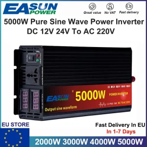 Inverter a onda sinusoidale pura per auto DC 12V 24V a AC 220V 3000W 4000W 5000W trasformatore di tensione convertitore di potenza Inverter solare LCD Dis