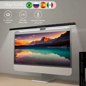 Lampada per monitor a LED per computer, schermo da lettura da 60 cm, lampada da scrivania sospesa, lampada con attenuazione continua per luci per monitor USB, camera da letto, ufficio