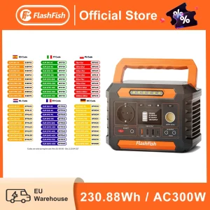 FF FlashFish Centrale Elettrica Portatile 300W AC Generatore Solare 230.88Wh Batterie Al Litio Illuminazione Alimentazione Batteria Esterna RV
