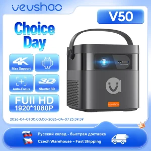 Vevshao V50 Mini proiettore portatile 3D 4K HD LED WiFi 1080P Film Video DLP Proiettori Home Theater con batteria da 15000 mAh