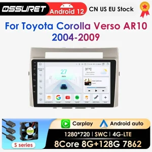 2 din Carplay Android Auto Radio Per Toyota Corolla Verso AR10 2004-2009 Auto Multimedia GPS autoradio RDS DSP 4G Octa Core 7862