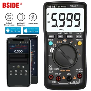 BSIDE multimetro Digitale Tecnologia Senza Fili Amperometro Vero RMS Auto Suonò Intelligente analogico Voltmetro Condensatore Tester Strumento FAI DA TE