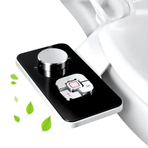 Attacco sedile wc Bidet Ultra-sottile Non elettrico autopulente doppi ugelli lavaggio frontale e posteriore acqua fredda igiene personale