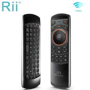 Rii Mini i25 HE/RU/US/AR/FR Tastiera wireless Air Mouse Telecomando con chiave programmabile per Smart TV Android TV Box Fire TV