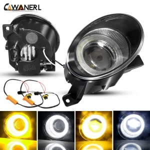 9006 LED Lens fendinebbia Angel Eye DRL Daytime Running Lamp Canbus per VW Volkswagen Jetta Golf Tiguan Touran Beetle Caddy EOS