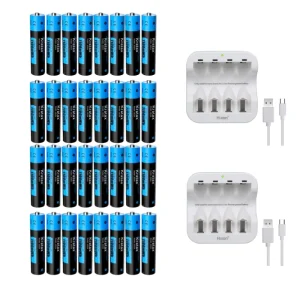 Kratax AAA 1100mWh Batteria ricaricabile agli ioni di litio da 1,5 V, batterie al litio AAA Torcia elettrica  Microfono  Spazzolino da denti  Rasatura elettrica