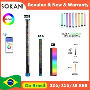 Sokani X25 X8 X15 Palmare RGB Colorato Stick Luce LED Bacchetta CRI 95+ 2800K-10000K 3000mAh APP di Controllo Per YouTube Tiktok