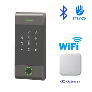 App TTLock Telecomando Controller di accesso per impronte digitali in metallo autonomo antipioggia Lettore di schede IC 13,56 MHz e password