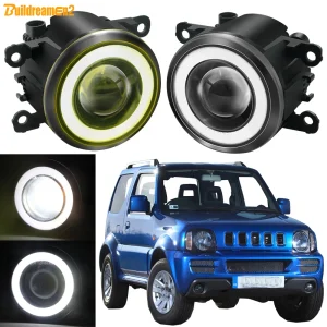 2X30W Auto LED COB Angel Eye Fendinebbia Montaggio Per Suzuki Jimny FJ 1998-2014 H11 Paraurti Anteriore Nebbia Lampada di marcia diurna DRL 12V