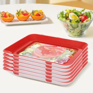 Vassoio sottovuoto per la conservazione degli alimenti da cucina domestica Vassoio riutilizzabile per la conservazione degli alimenti Piatti per carne Contenitore per frigorifero 8/6/4 pezzi