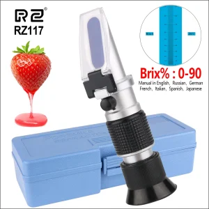 Rifrattometro RZ misuratore di zucchero 0-90% Brix RHB-90ATC birra portatile rifrattometro automatico misuratore di salsa di frutta rifrattero di zucchero