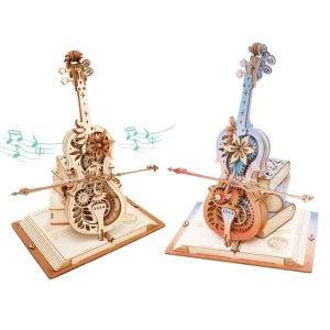 Robotime Carillon in Legno Puzzle AMK63 Magic Violoncello Casa Riscaldamento Regalo Musicale Kit per Hobby Giocattolo Decorazioni per la Casa per Adulti Adolescenti