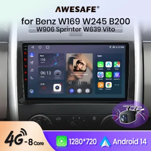 Wireless CarPlay per Apple Android Auto Autoradio GPS per Benz W169 W245 B200 W906 Sprinter W639 Vito Multimedia RDS 4G WiFi
