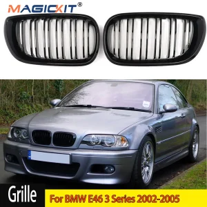 Auto ABS paraurti anteriore radiatore griglie renali Gril per BMW E46 serie 3 2002-2005 accessori auto Styling nero lucido