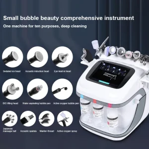 Il nuovo 10 In 1 Aqua Peeling Lift Skin Bubble Moisturizer Oxygen Machine cura della pelle pulizia attrezzatura per la dermoabrasione del viso