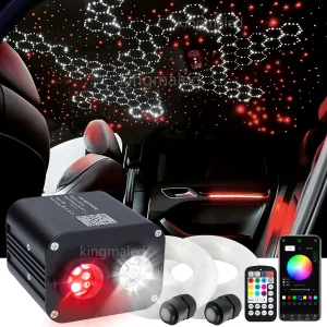 Kit Cielo Stellato per Auto 20W RGBW a Doppia Testa con Controllo Musicale, Fibra Ottica per Tetto Auto, Kit Soffitto Stellato Intelligente con App, Luci Scintillanti in Fibra Ottica