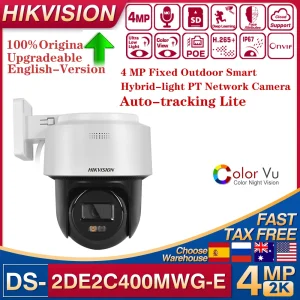 Telecamera IP Hikvision DS-2DE2C400MWG-E originale da 4 MP IR a colori PoE con tracciamento automatico Audio bidirezionale Telecamera di rete PTZ con luce ibrida intelligente