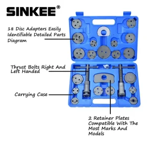 Kit di strumenti per compressori pinza freno a disco universale per auto da 24 pezzi per strumenti di riparazione garage per automobili