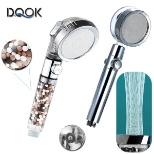 Soffione doccia flusso di risparmio idrico 360 gradi rotante con piccolo ventilatore ABS pioggia ugello di spruzzo ad alta pressione accessori per il bagno