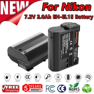 BATTOOL 2000mAh EN-EL15 ENEL15 EN EL15 Batteria Della Fotocamera Per Nikon DSLR D600 D610 D800 D800E D810 D7000 D7100 D7200 L50