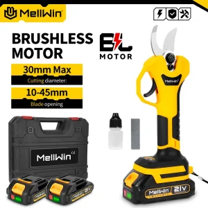 MELLWIN 30mm Brushless Potatore Elettrico Cesoia Cordless Senza Fili Albero da Frutto Bonsai Potatura Forbici Strumento Per Makita 18VBattery Spille