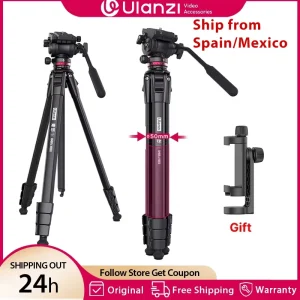 Ulanzi OMBRA 1.6M Video Travel treppiede 360 ° Panorama Fluid Drag Pan treppiede carico massimo 6KG Arca Swiss Plate per fotocamera DSLR