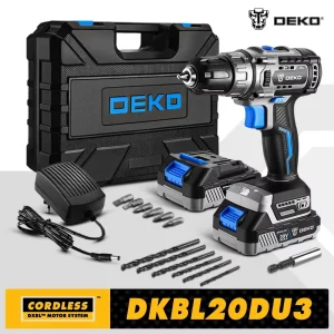 DEKO 20V Brushless Cordless Drill Combo Kit Mini cacciavite elettrico 2 velocità utensili elettrici per la lavorazione del legno